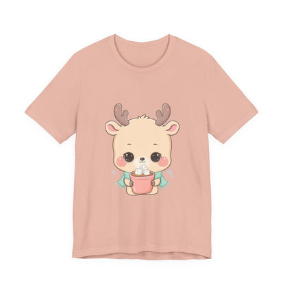 Kawaii Reindeer T-Shirt for Cozy Cocoa Season