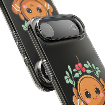 Kawaii Gingerbread Phone Case with Mistletoe Cheer