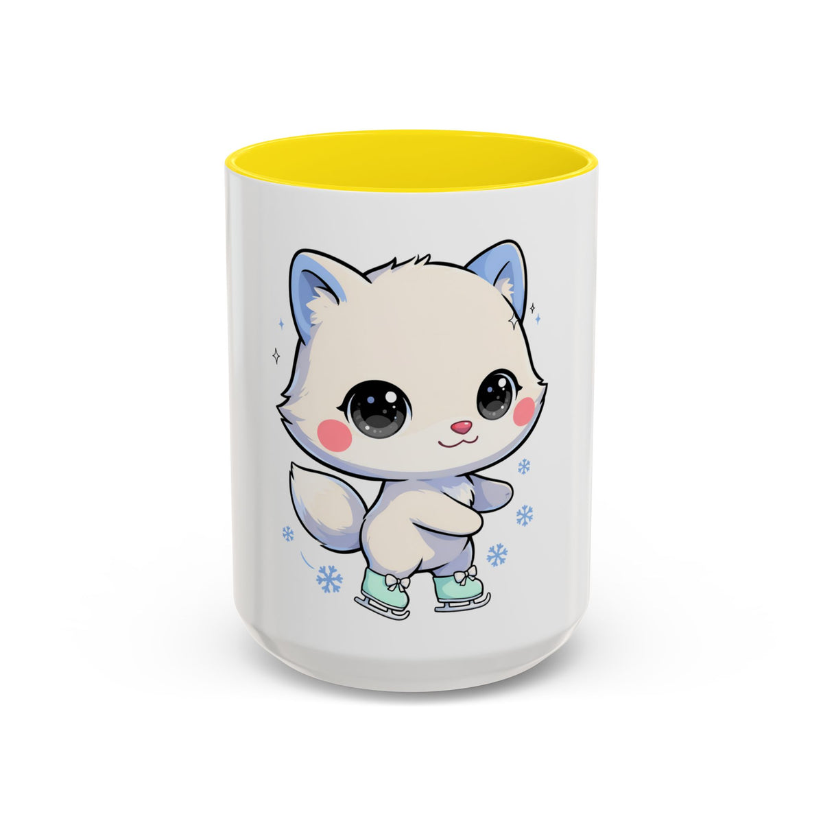 Kawaii Arctic Fox Mug for Cozy Winter Coffee Breaks