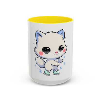 Kawaii Arctic Fox Mug for Cozy Winter Coffee Breaks