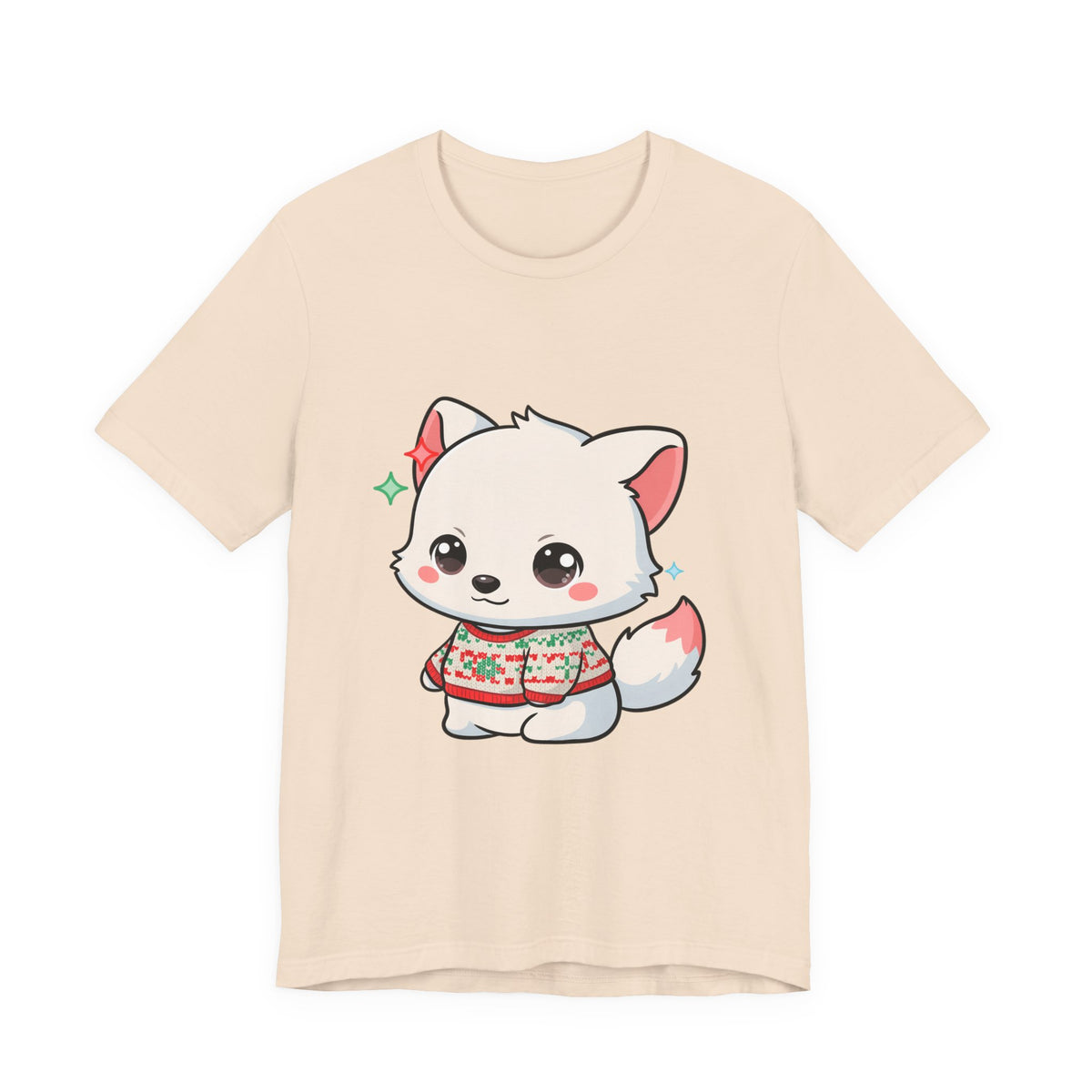 Kawaii Arctic Fox Christmas T-Shirt for Cute Holiday Fans