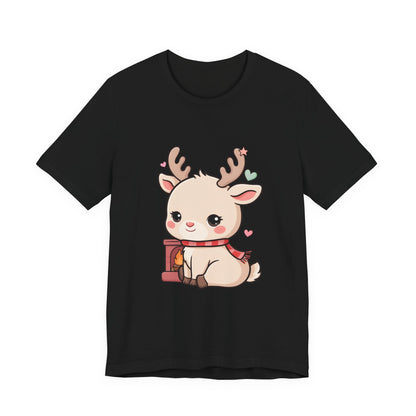 Kawaii Reindeer T-Shirt for Cozy Christmas Fans