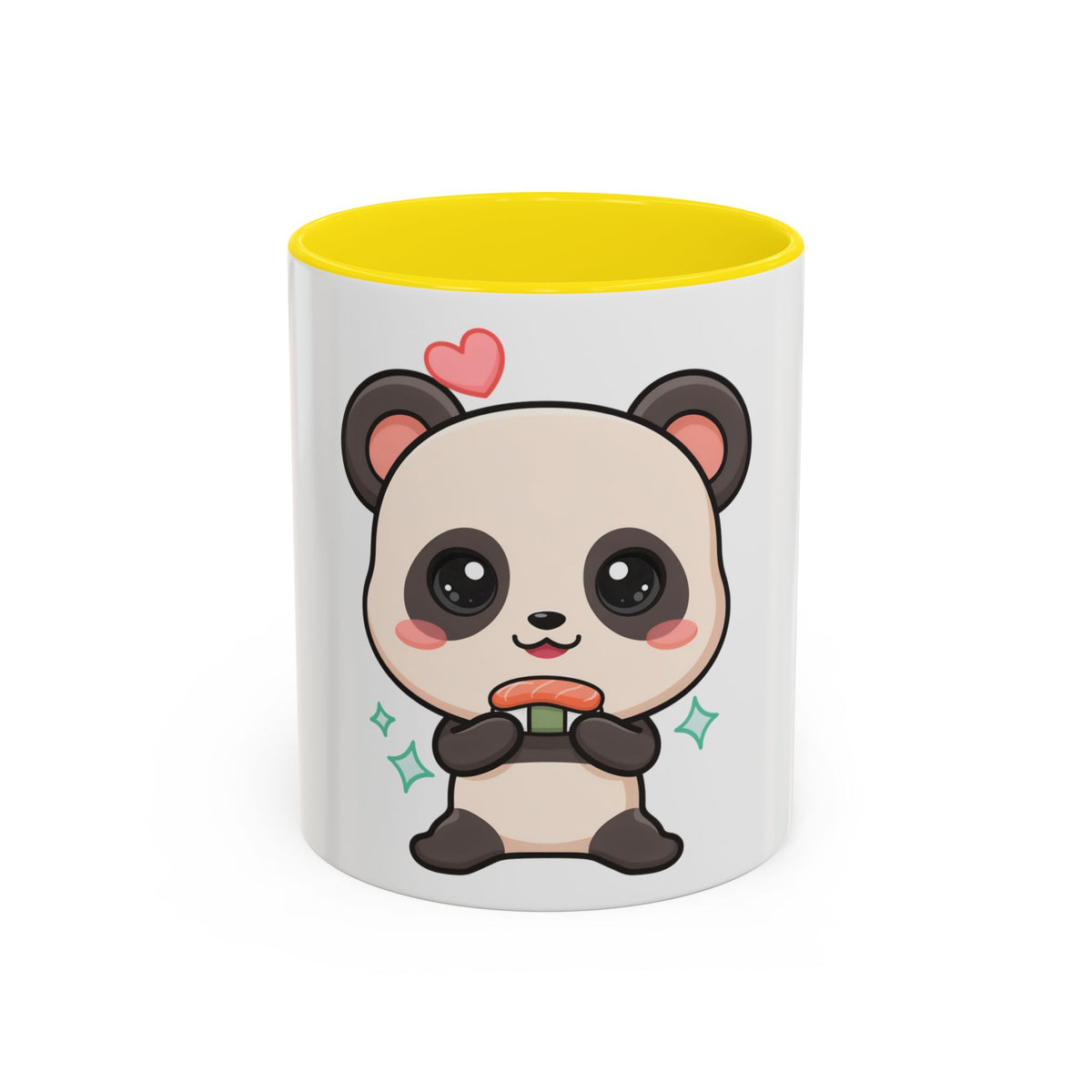 Kawaii Panda Coffee Mug, Cute Sushi Lover Accent Mug