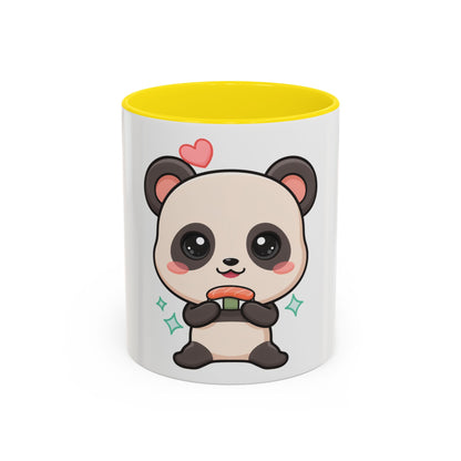 Kawaii Panda Coffee Mug, Cute Sushi Lover Accent Mug