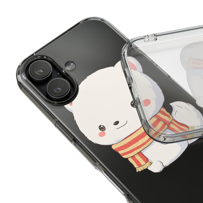 Kawaii Arctic Fox Phone Case, Cozy Christmas Scarf
