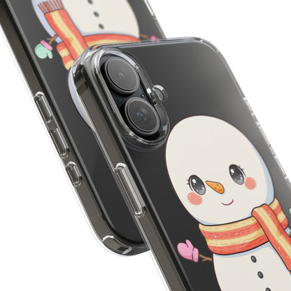 Kawaii Snowman Phone Case – Cute Christmas Clear Case