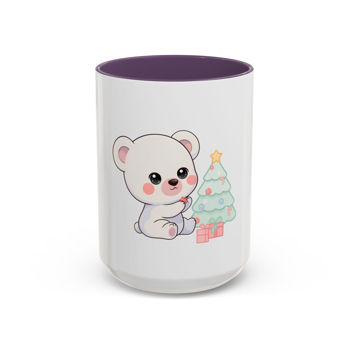Kawaii Polar Bear Christmas Mug, 11 oz Accent Coffee Mug