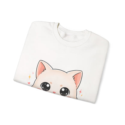 Kawaii Artist Cat Sweatshirt, Cute Creative Cat Lover Gift