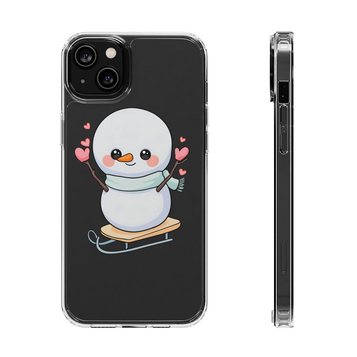 Kawaii Snowman Phone Case, Cute Winter Cheer