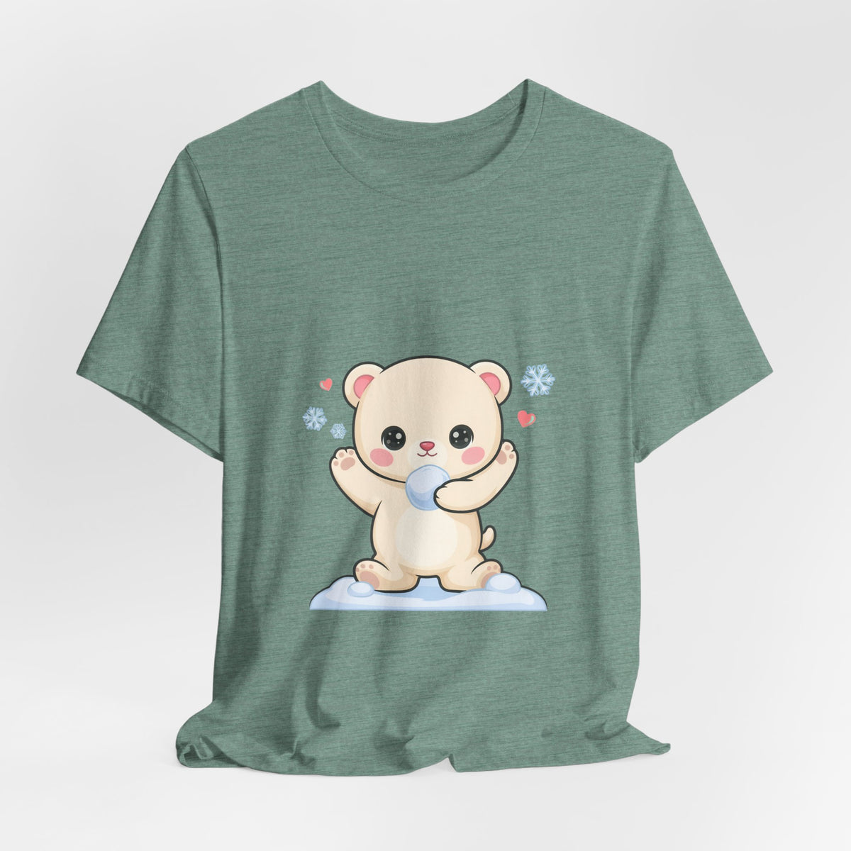 Kawaii Polar Bear Tee, Cute Snow Day Unisex Shirt