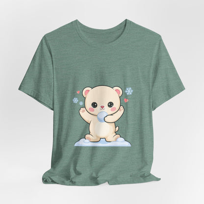 Kawaii Polar Bear Tee, Cute Snow Day Unisex Shirt