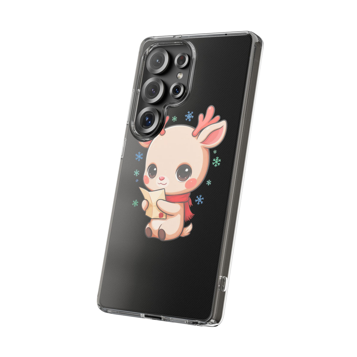 Christmas Reindeer Clear Impact-Resistant Phone Case