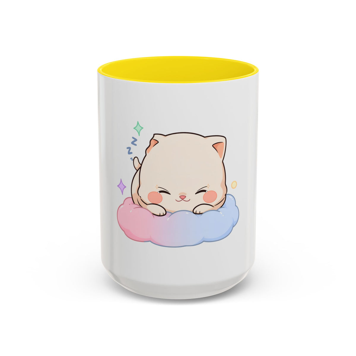 Kawaii Sleeping Cat Accent Coffee Mug