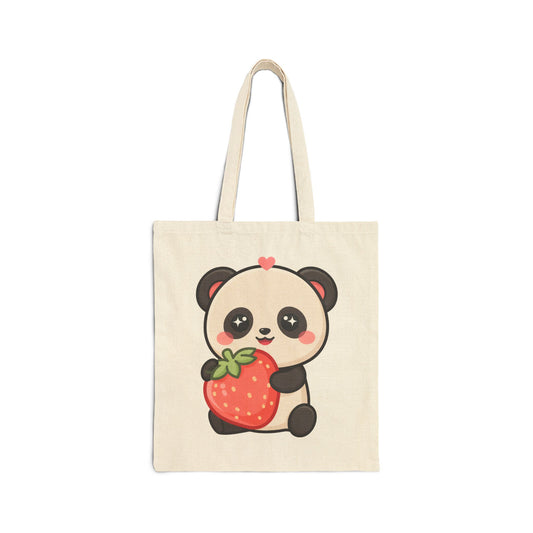 Kawaii Panda Strawberry Tote Bag for Cute Style Fans