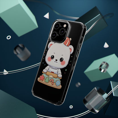 Christmas Bear Cookie Baking Clear Phone Case