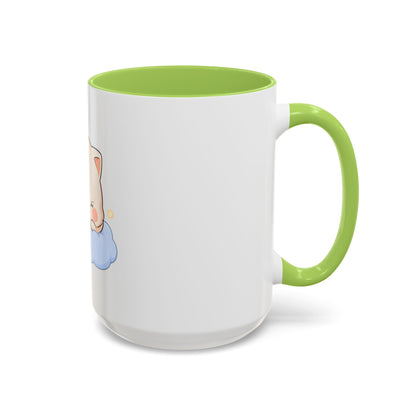 Kawaii Sleeping Cat Accent Coffee Mug