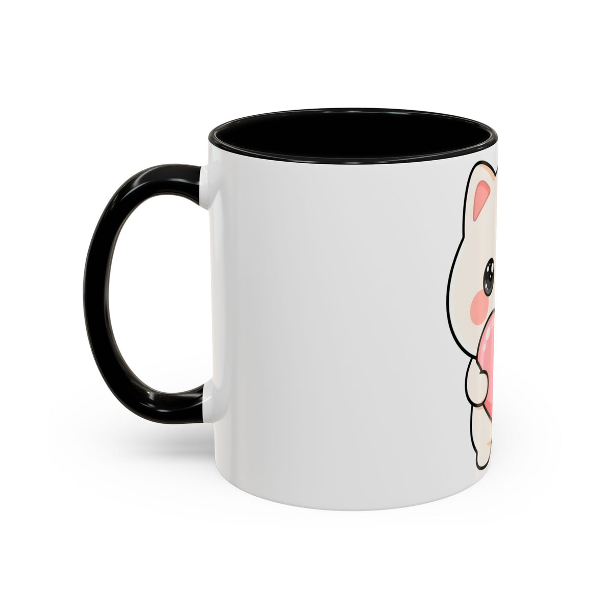 Kawaii Cat Heart Accent Coffee Mug for Sweet Morning Sips