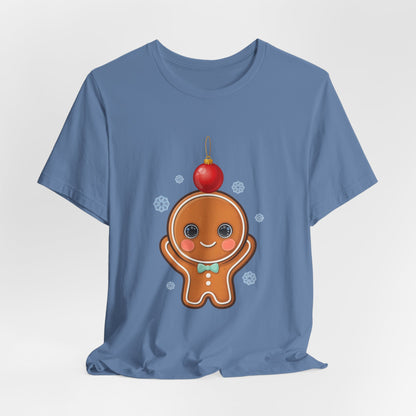Kawaii Gingerbread Christmas Tee, Cute Holiday Unisex Shirt