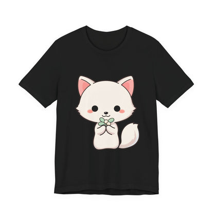 Christmas Fox T-Shirt, Cute Mistletoe Kawaii Tee