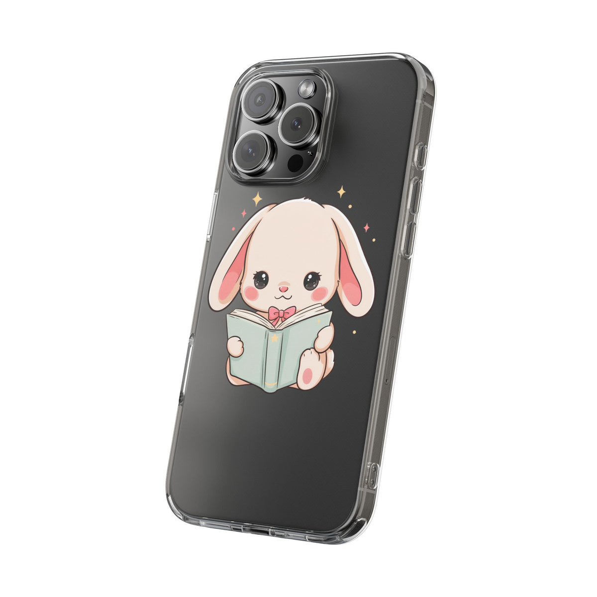Kawaii Reading Bunny Clear Impact-Resistant Case