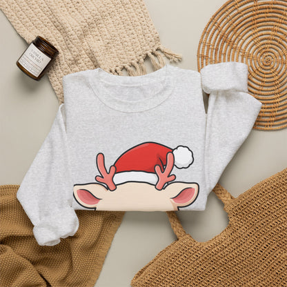 Kawaii Reindeer Christmas Sweatshirt, Cute Holiday Crewneck