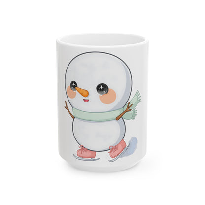 Kawaii Snowman Mug for a Cheerful Winter Gift