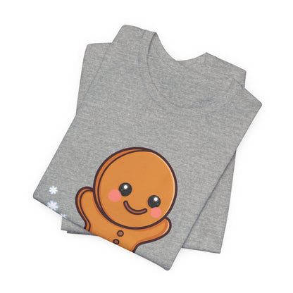 Gingerbread Man T-Shirt – Kawaii Holiday Sledding