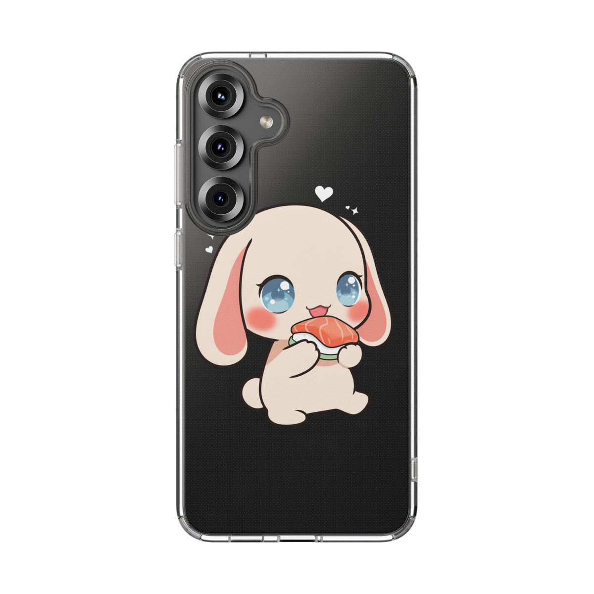 Kawaii Bunny Sushi Phone Case, Clear Impact-Resistant