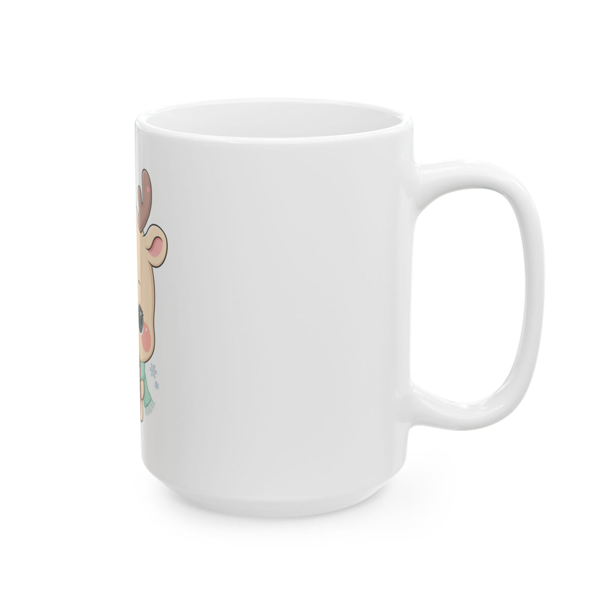 Kawaii Reindeer Mug – Cute Hot Cocoa Christmas Gift