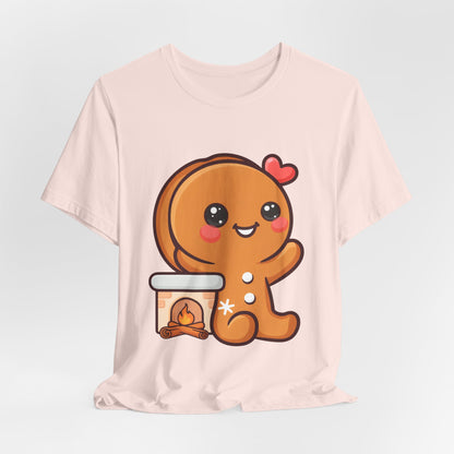 Christmas Gingerbread Man T-Shirt, Cozy Kawaii Holiday Tee