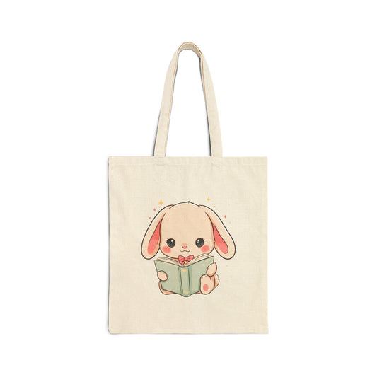 Kawaii Bunny Tote Bag for Book Lovers