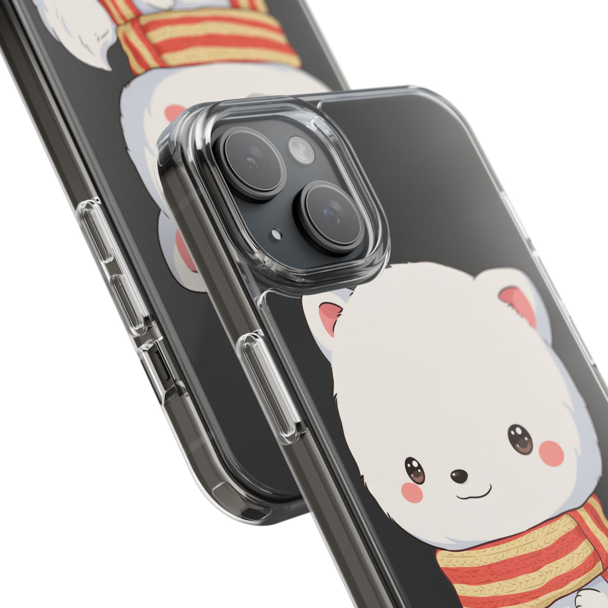 Kawaii Arctic Fox Phone Case, Cozy Christmas Scarf