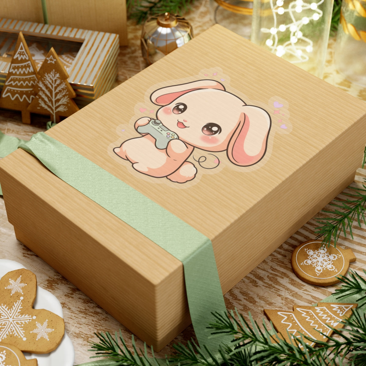 Gamer Bunny Sticker, Cute Kawaii Video Game Decor