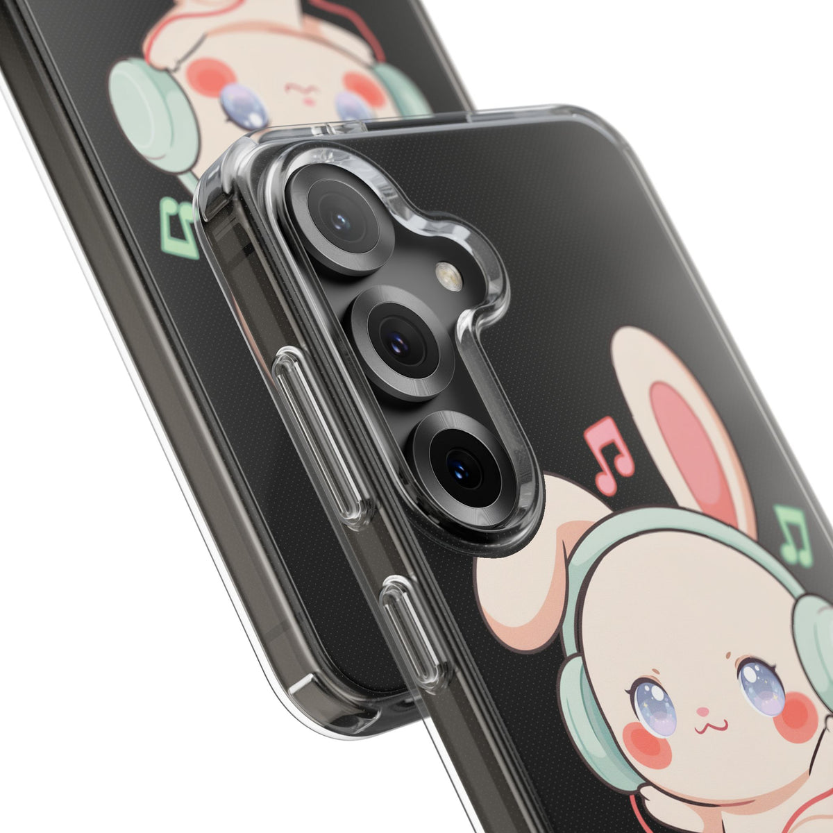 Kawaii Bunny Phone Case, Cute Music Lover Gift