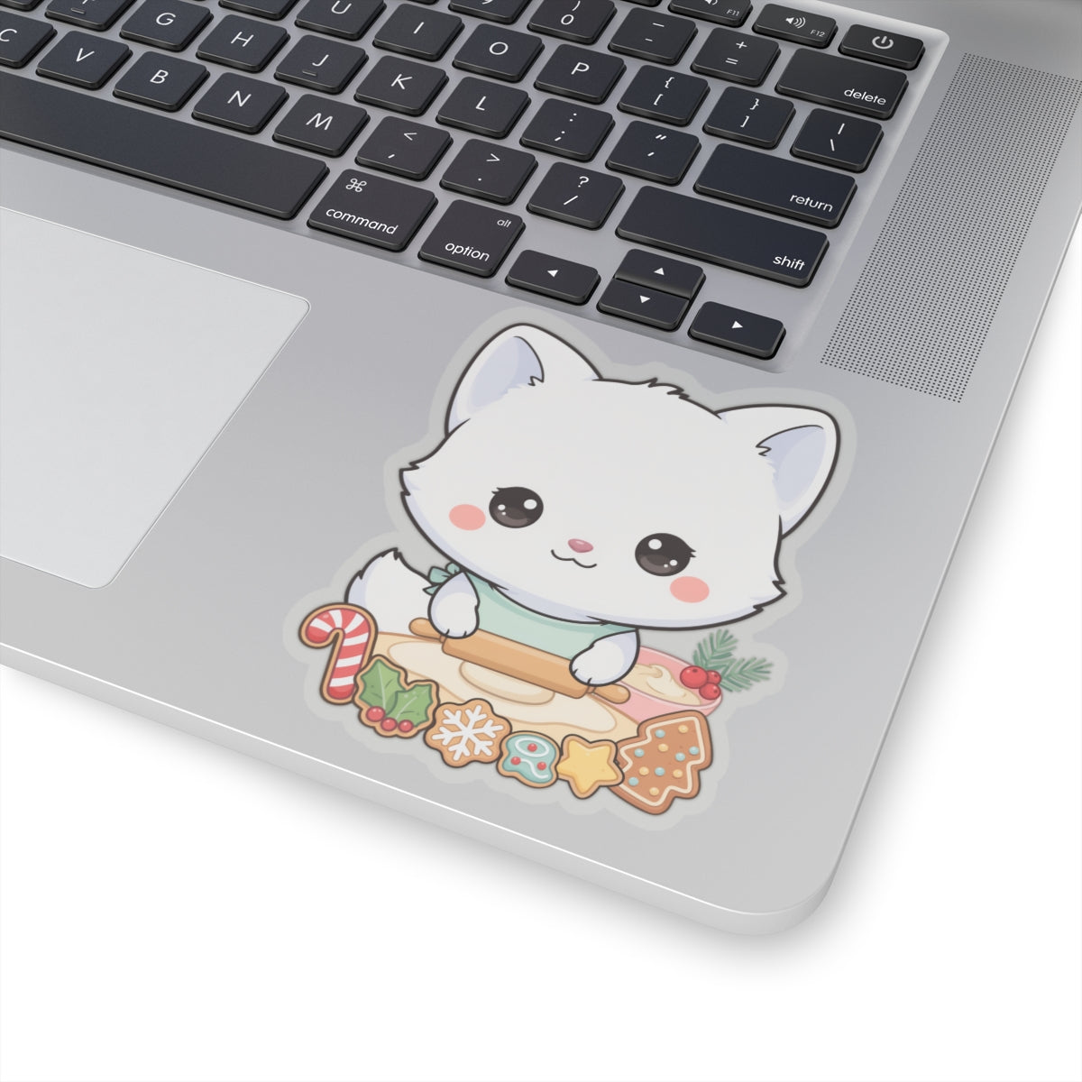 Christmas Fox Sticker: Kawaii Arctic Baker