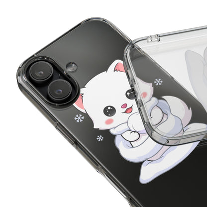 Kawaii Arctic Fox Phone Case, Cute Snow Day Gift