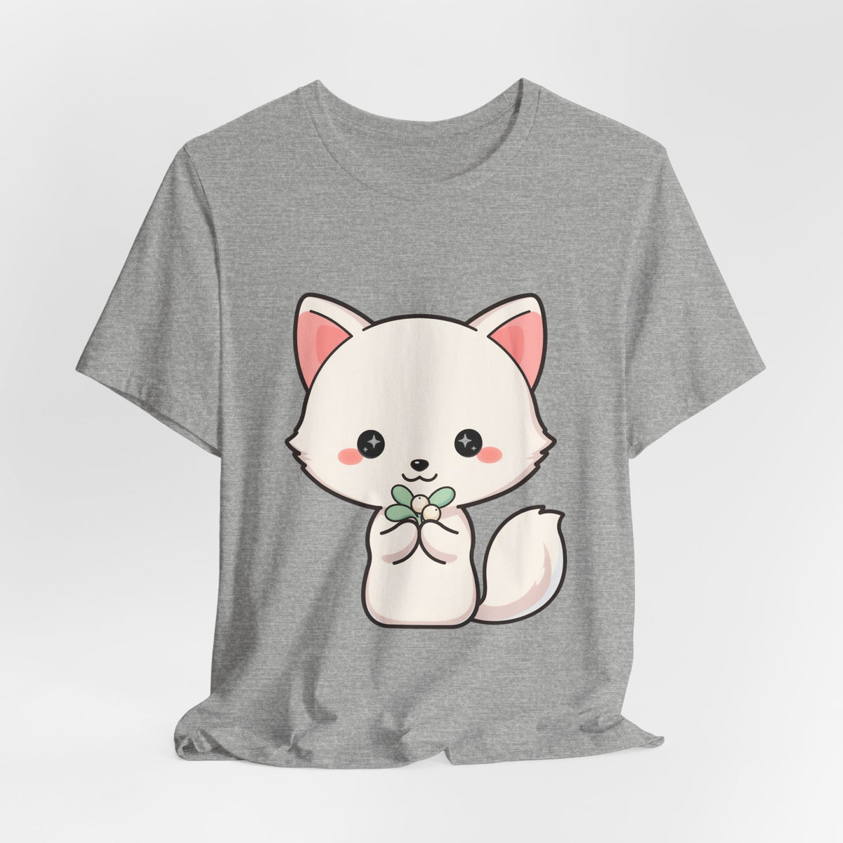 Christmas Fox T-Shirt, Cute Mistletoe Kawaii Tee