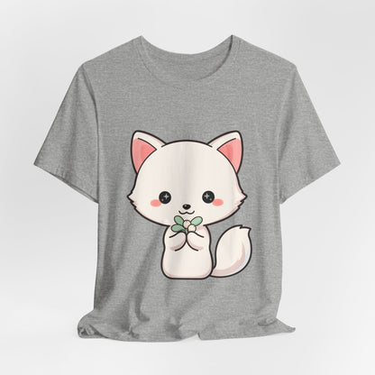 Christmas Fox T-Shirt, Cute Mistletoe Kawaii Tee