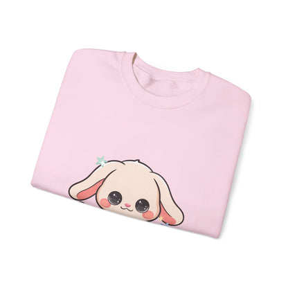 Kawaii Bunny Sweatshirt, Cute Crescent Moon Gift