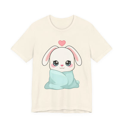 Cozy Bunny T-Shirt, Kawaii Blanket Bunny Tee