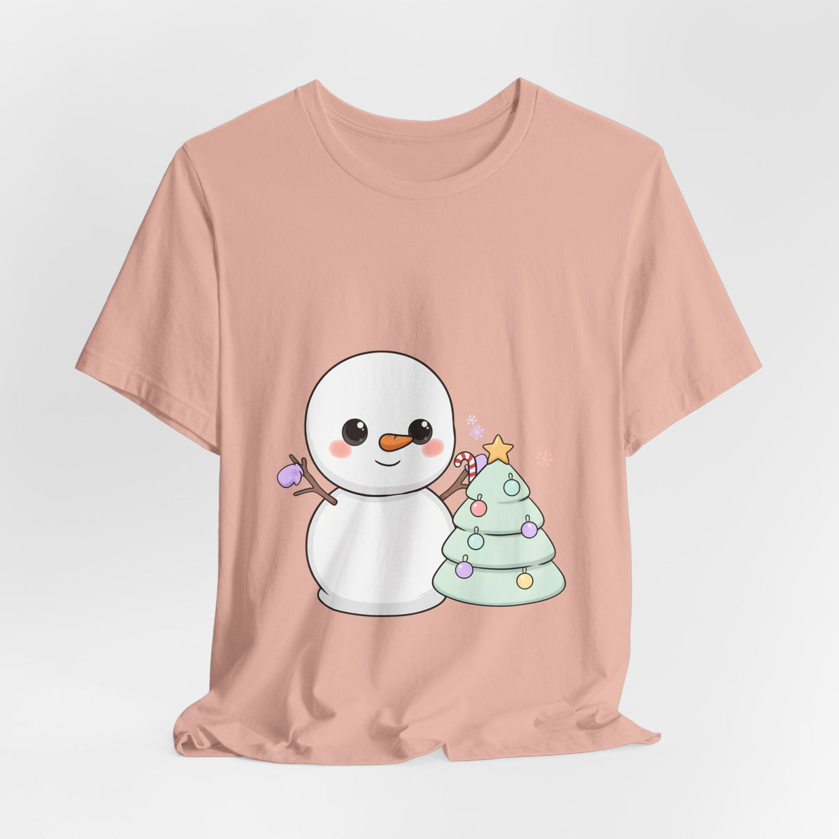 Kawaii Snowman Christmas T-Shirt for Festive Outfits