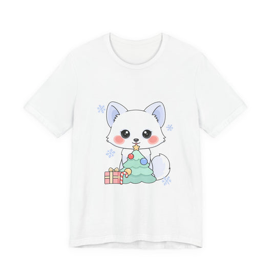 Kawaii Christmas Fox T-Shirt for Cozy Holiday Decorating