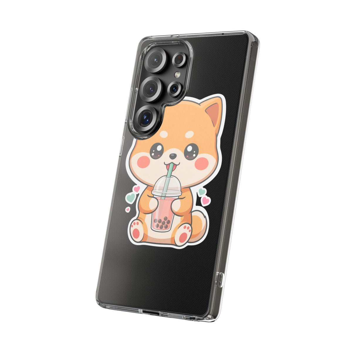 Kawaii Shiba Inu Phone Case for Bubble Tea Lovers