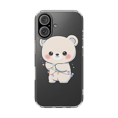 Kawaii Polar Bear Phone Case with Fairy Lights