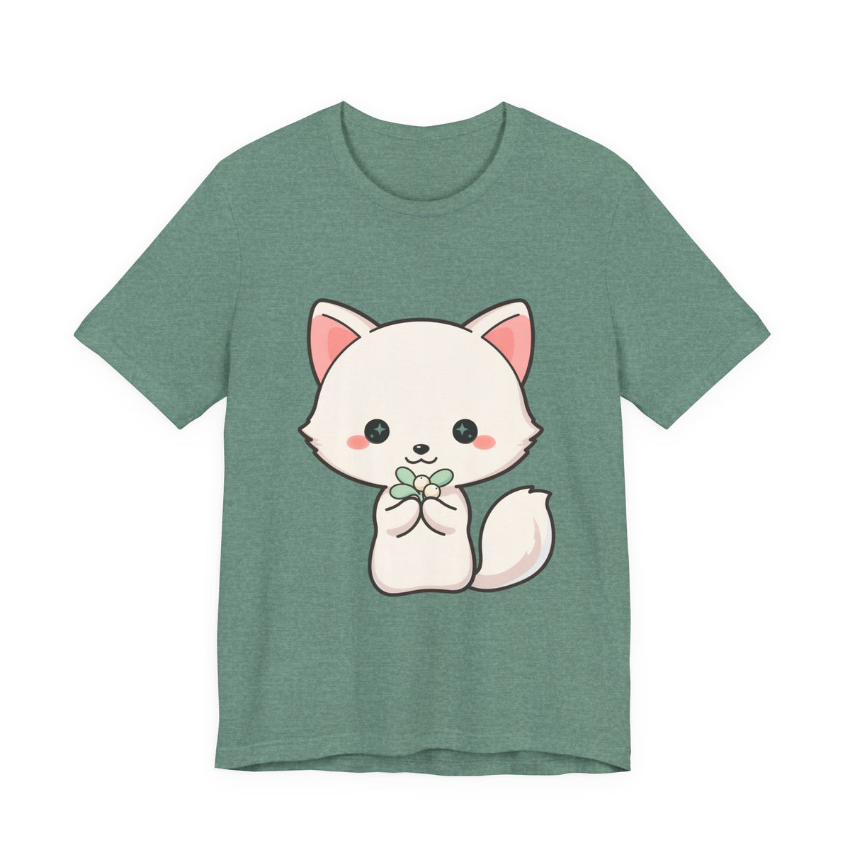 Christmas Fox T-Shirt, Cute Mistletoe Kawaii Tee