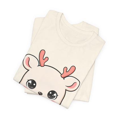 Kawaii Reindeer Christmas T-Shirt for Holiday Cheer