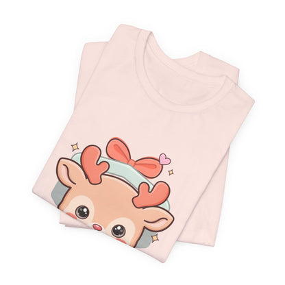Kawaii Reindeer T-Shirt – Cute Gift Box Christmas Tee