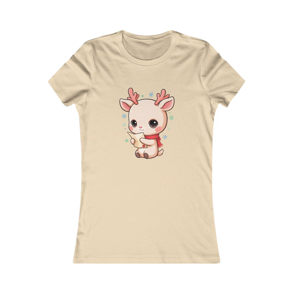 Kawaii Reindeer Christmas Women's Tee for Letter-Writing