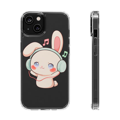 Kawaii Bunny Phone Case, Cute Music Lover Gift