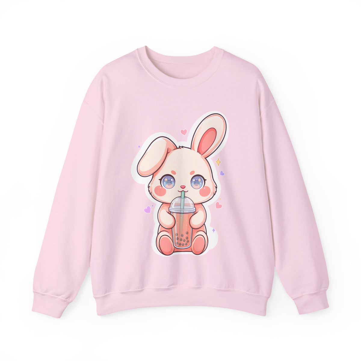 Kawaii Bunny Bubble Tea Sweatshirt, Cute Chibi Crewneck